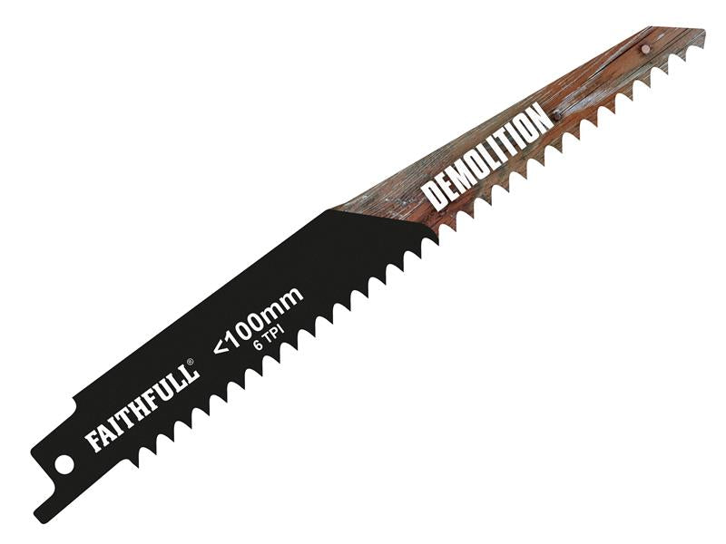 S611DF Bi-Metal Sabre Saw Blade Demolition 150mm 6 TPI (Pack of 5), Faithfull