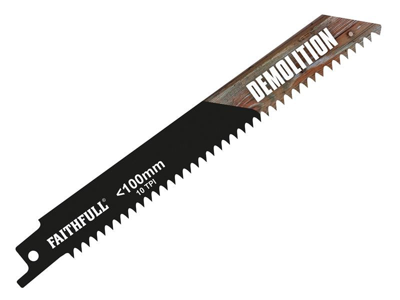 S922HF Bi-Metal Sabre Saw Blade Demolition 150mm 10 TPI (Pack 5), Faithfull