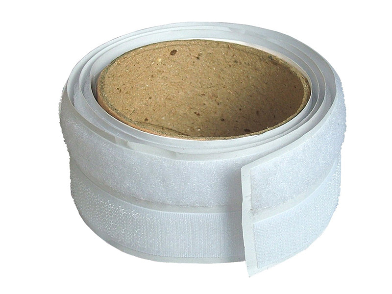 Hook & Loop Self-Adhesive Tape 20mm x 1m White, Faithfull