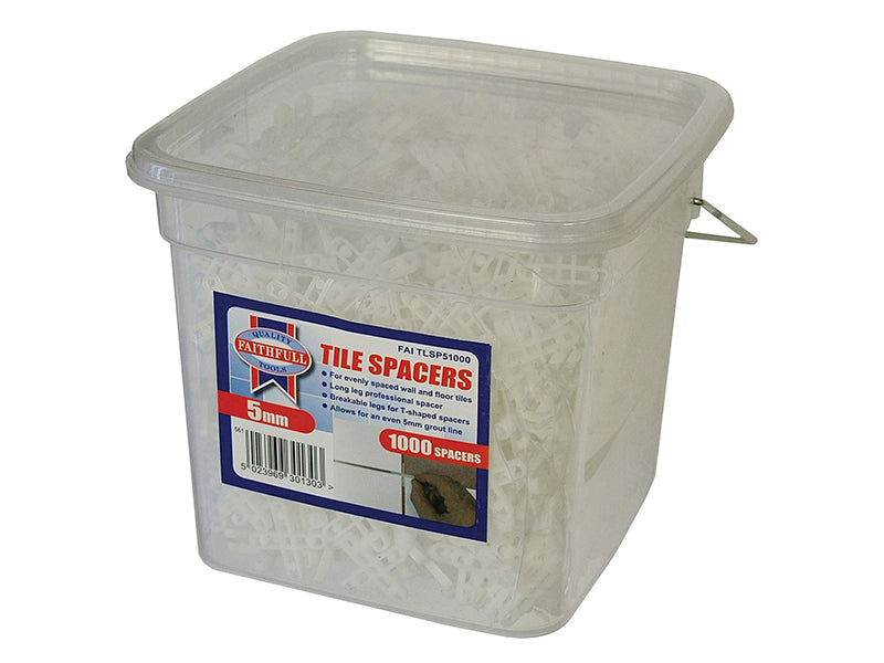 Tile Spacer Long Leg 5mm (Tub 1000), Faithfull