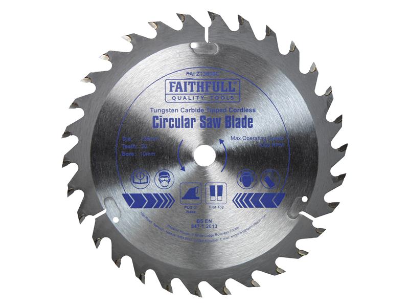 TCT Cordless Trimsaw Blade 136 x 10mm x 30T POS, Faithfull