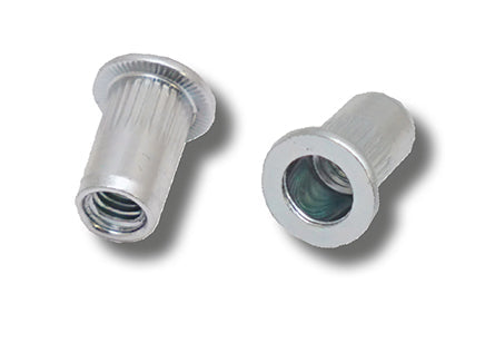 Steel Flat Head Round Knurled Body JRP Rivet Nuts, Morgans OJ