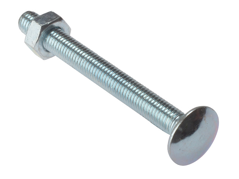 Carriage Bolt & Nut ZP M10 x 65mm Bag 10, ForgeFix