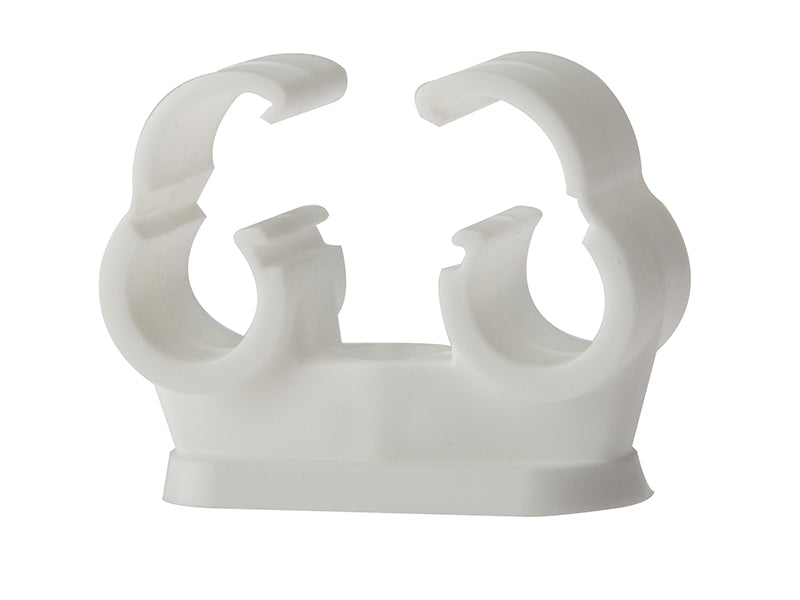 Pipe Clip Double Cliplock 15mm Box 50, ForgeFix