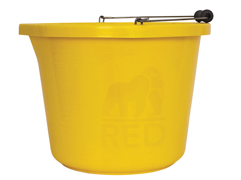 Premium Bucket 14 litre (3 gallon) - Yellow, Red Gorilla