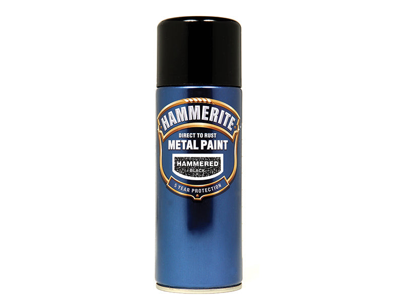 Direct to Rust Hammered Finish Aerosol Black 400ml, Hammerite