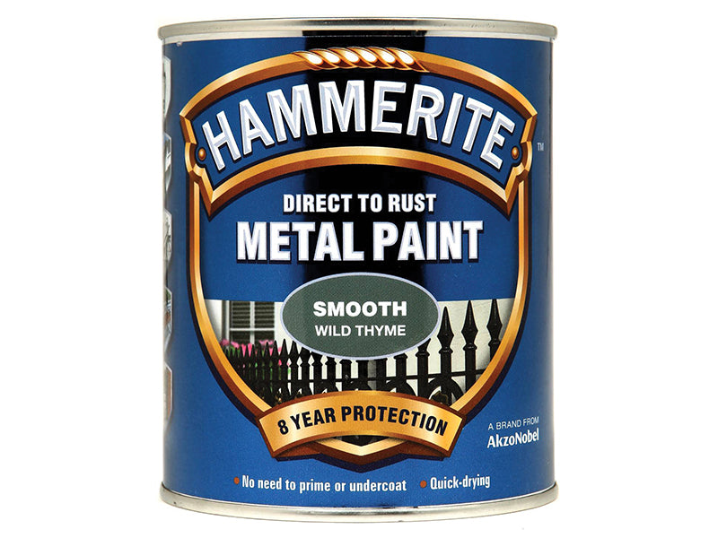 Direct to Rust Smooth Finish Metal Paint Wild Thyme 750ml, Hammerite