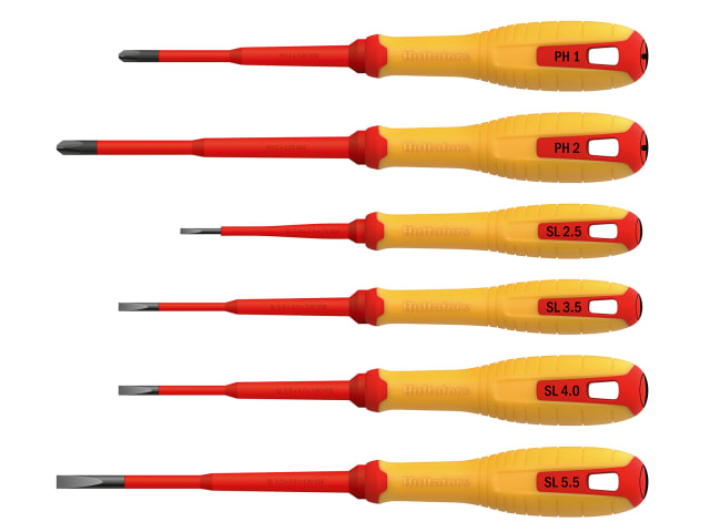 VDE Phillips & Slotted Screwdriver Set, 6 Piece, Hultafors