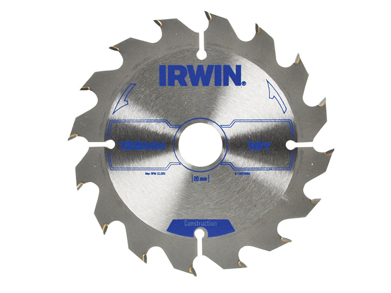 Construction Circular Saw Blade 125 x 20mm x 16T ATB, IRWIN®