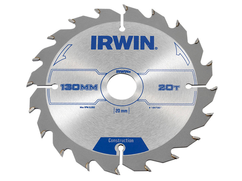 Construction Circular Saw Blade 130 x 20mm x 20T ATB, IRWIN®