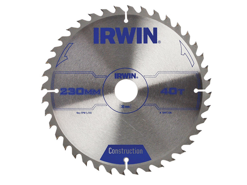 Construction Circular Saw Blade 230 x 30mm x 40T ATB, IRWIN®