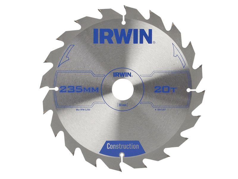 Construction Circular Saw Blade 235 x 30mm x 20T ATB, IRWIN®