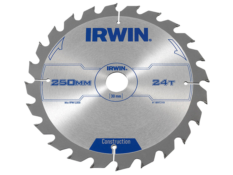 General Purpose Table & Mitre Saw Blade 250 x 30mm x 24T ATB, IRWIN®