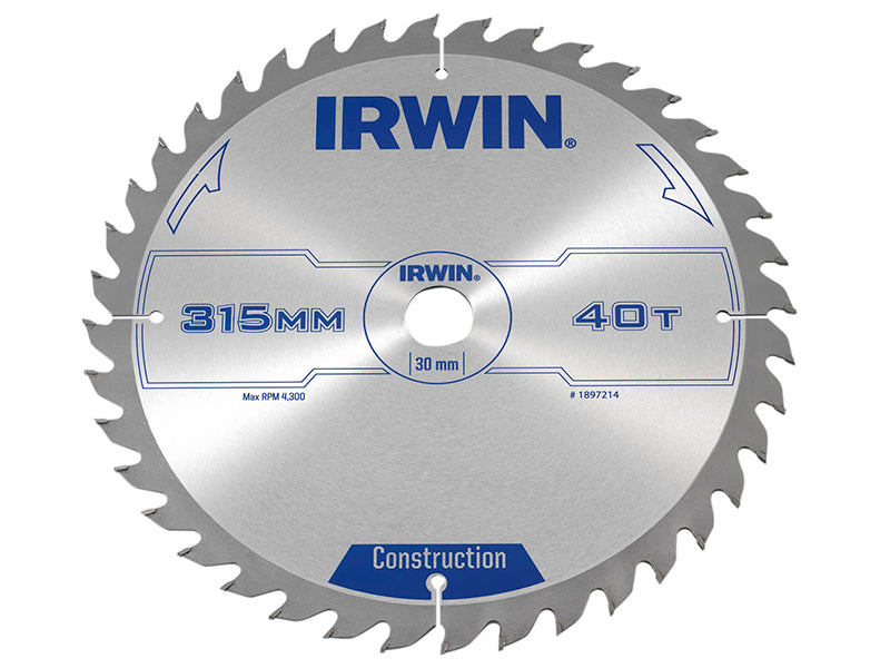 General Purpose Table & Mitre Saw Blade 315 x 30mm x 40T ATB, IRWIN®