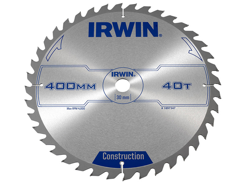 General Purpose Table & Mitre Saw Blade 400 x 30mm x 40T ATB, IRWIN®