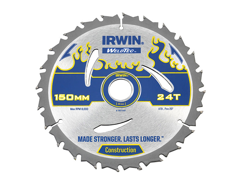 Weldtec Circular Saw Blade 150 x 20mm x 24T ATB, IRWIN®