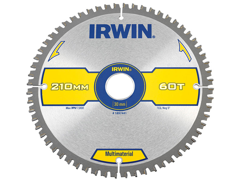 Multi Material Circular Saw Blade 210 x 30mm x 60T TCG, IRWIN®