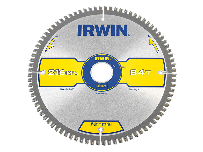 Multi Material Circular Saw Blade 216 x 30mm x 84T TCG, IRWIN®
