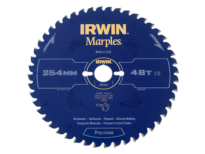 Marples Mitre Circular Saw Blade 254 x 30mm x 48T ATB/Neg, IRWIN®