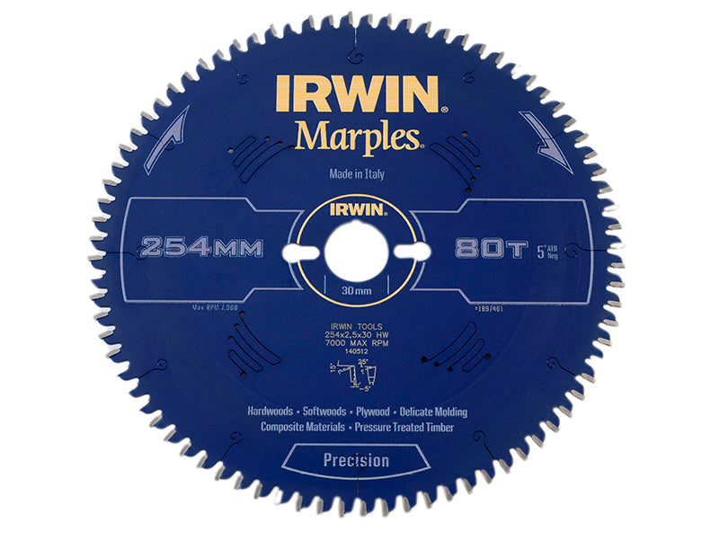 Marples Mitre Circular Saw Blade 254 x 30mm x 80T HI-ATB/Neg, IRWIN®