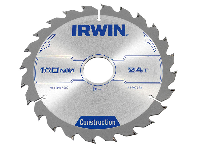 Construction Circular Saw Blade 160 x 30mm x 24T ATB, IRWIN®