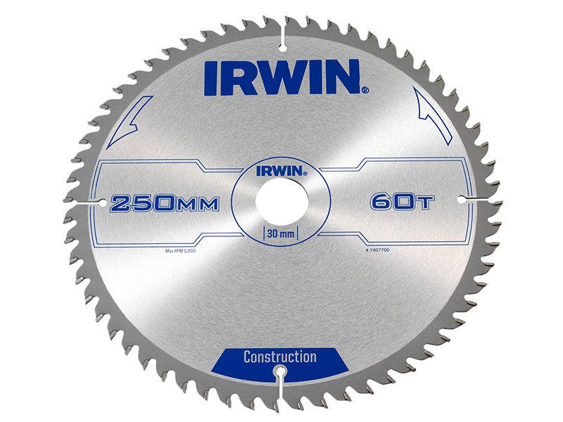 General Purpose Table & Mitre Saw Blade 250 x 30mm x 60T ATB, IRWIN®