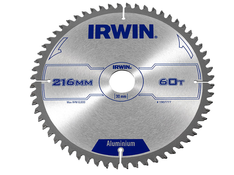 Professional Aluminium Circular Saw Blade 216 x 30mm x 60T TCG, IRWIN®