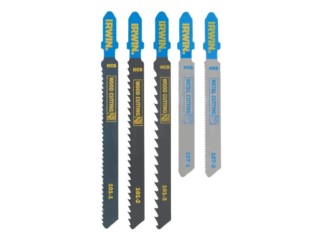 HCS/HSS T-Shank Jigsaw Blade Set, 5 Piece, IRWIN®