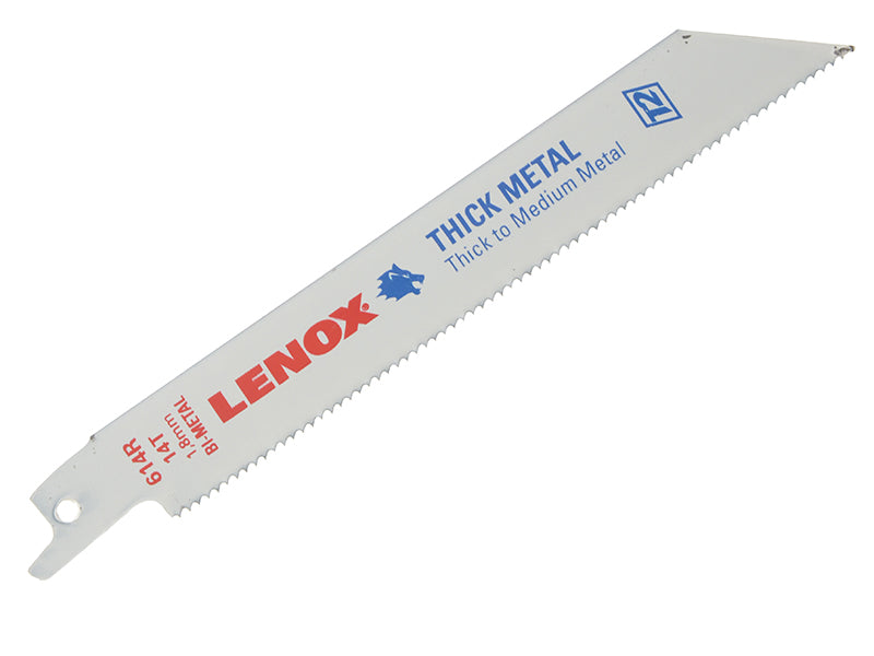 20564-614R Metal Cutting Reciprocating Saw Blades Pack of 5 150mm 14tpi, LENOX