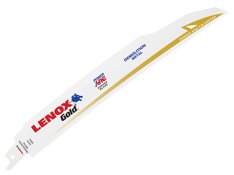 960GR Gold® Demolition Reciprocating Saw Blades 230mm 10 TPI (Pack 5), LENOX