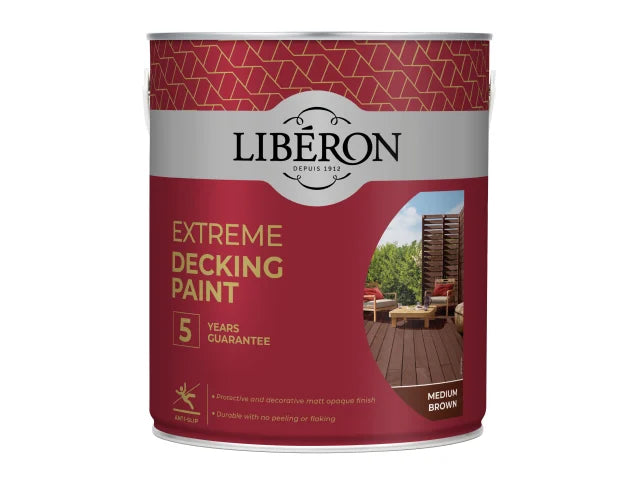 Extreme Decking Paint Medium Brown 2.5 litre, Liberon