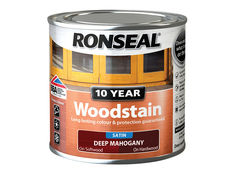10 Year Woodstain Deep Mahogany 250ml, Ronseal