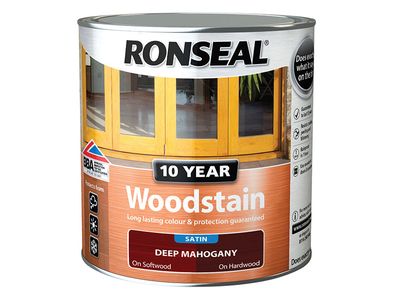 10 Year Woodstain Deep Mahogany 750ml, Ronseal