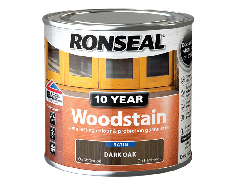 10 Year Woodstain Dark Oak 250ml, Ronseal