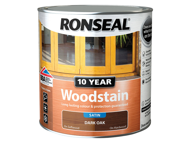 10 Year Woodstain Dark Oak 2.5 litre, Ronseal