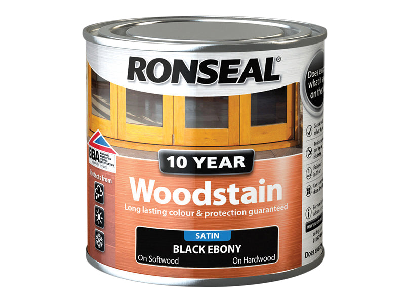 10 Year Woodstain Ebony 250ml, Ronseal