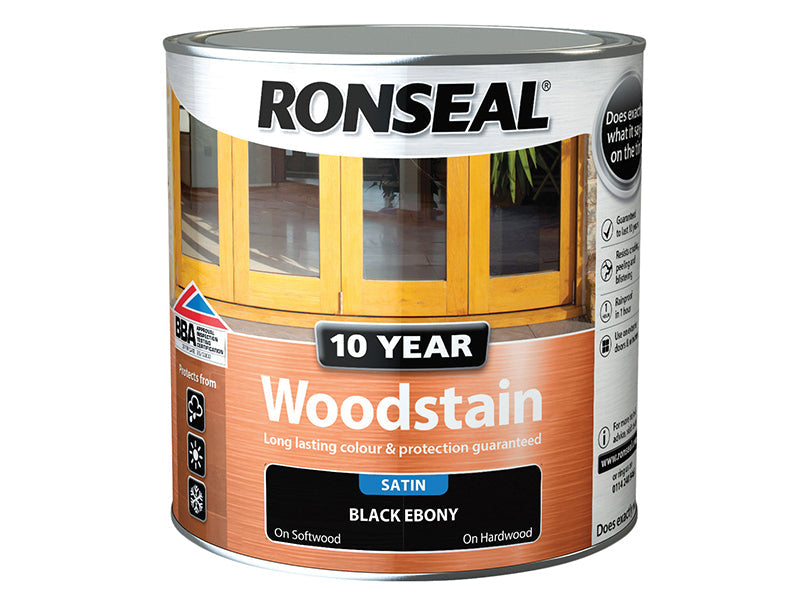 10 Year Woodstain Ebony 2.5 litre, Ronseal