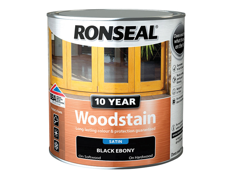 10 Year Woodstain Ebony 750ml, Ronseal