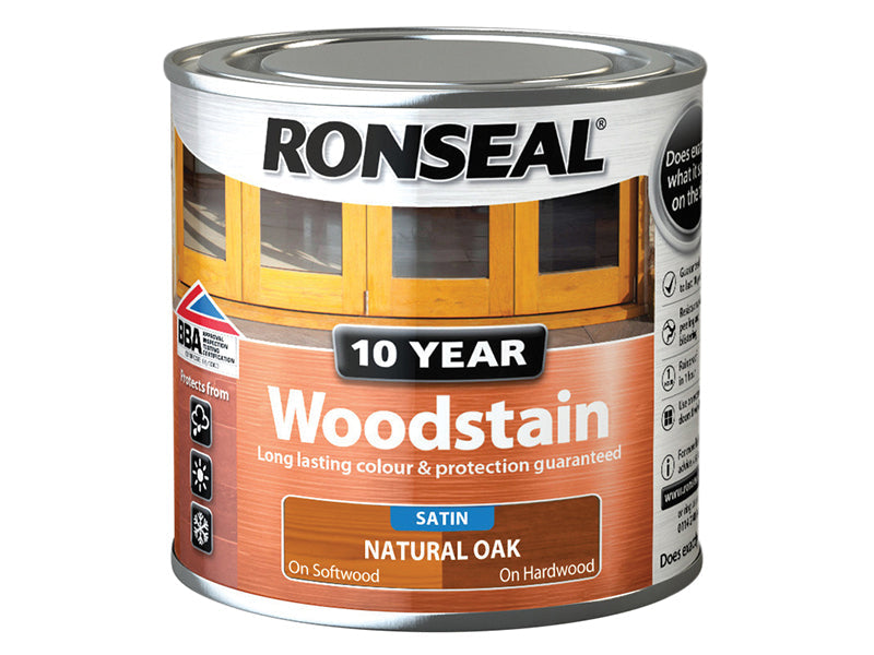 10 Year Woodstain Natural Oak 250ml, Ronseal