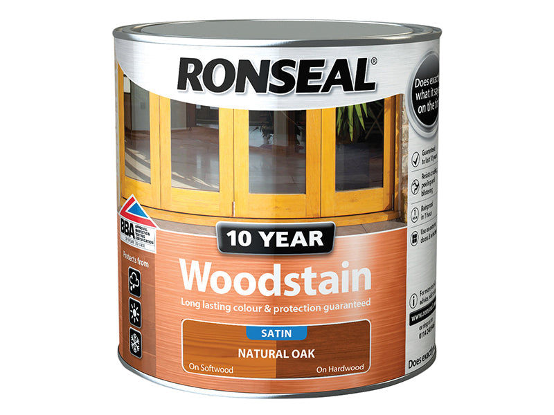 10 Year Woodstain Natural Oak 2.5 litre, Ronseal