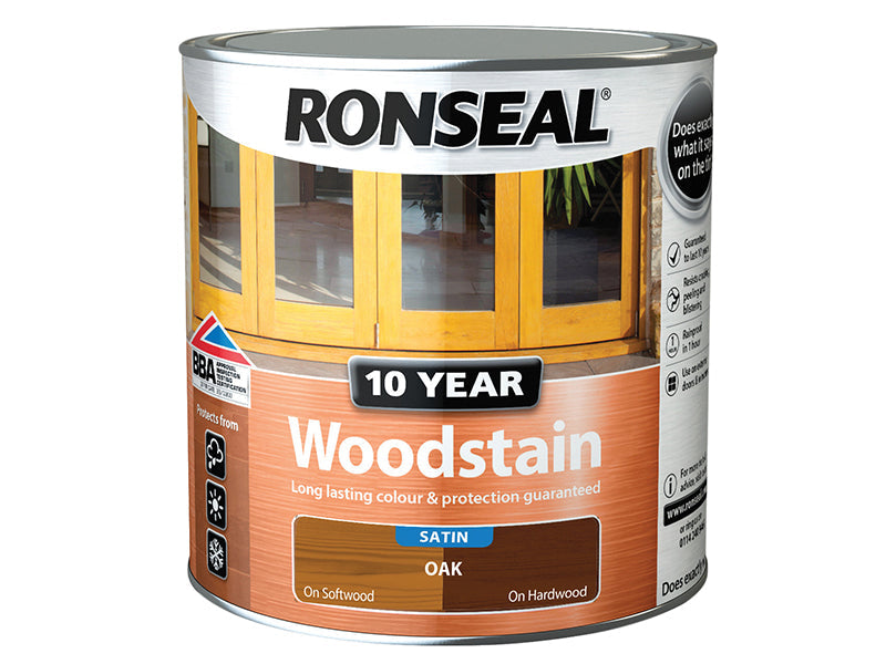 10 Year Woodstain Oak 2.5 litre, Ronseal