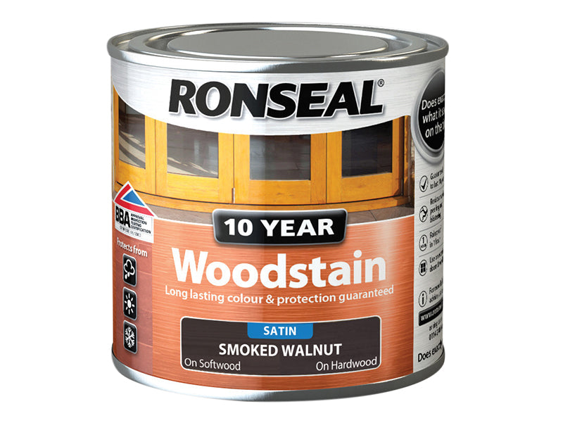 10 Year Woodstain Smoked Walnut 250ml, Ronseal