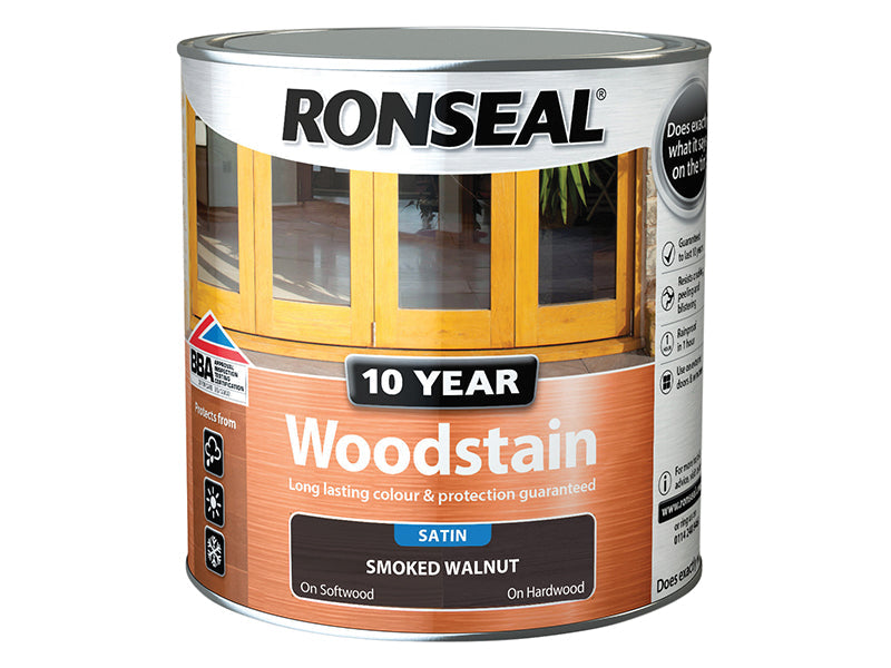 10 Year Woodstain Smoked Walnut 2.5 litre, Ronseal