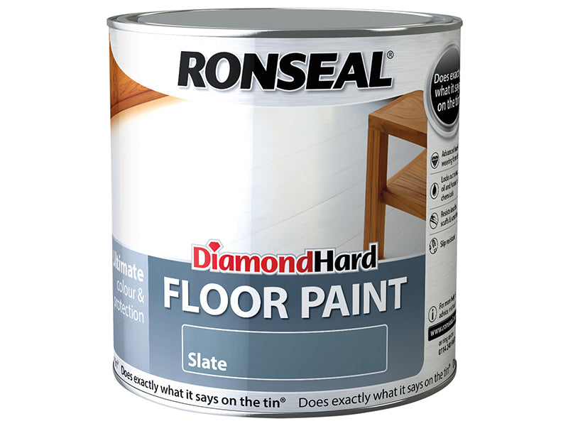 Diamond Hard Floor Paint Satin Slate 2.5 litre, Ronseal