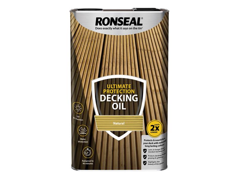 Ultimate Protection Decking Oil Natural 5 litre, Ronseal