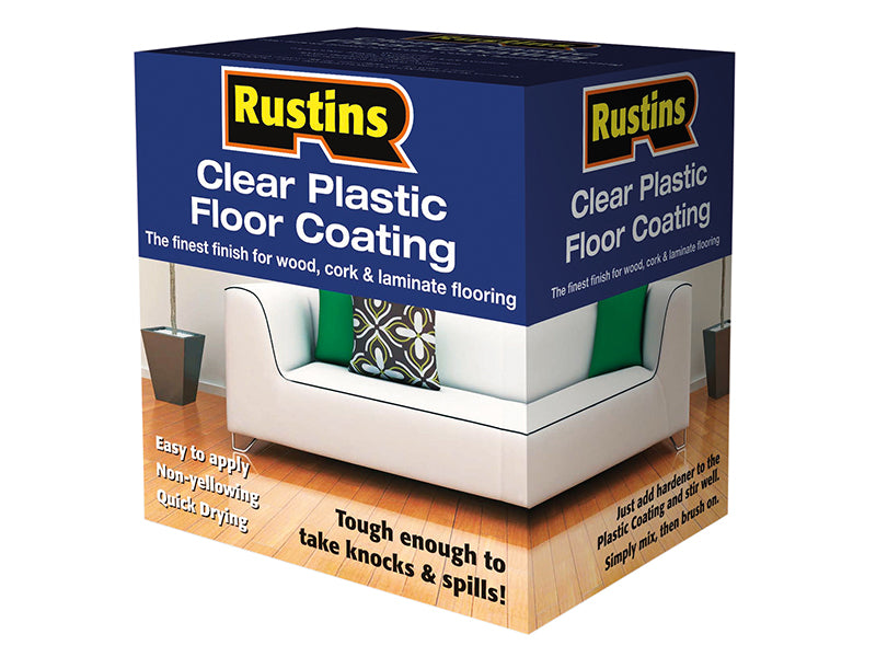 Clear Plastic Floor Coating Kit Gloss 4 litre, Rustins