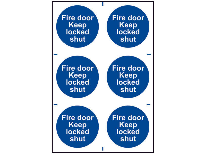 Fire Door Keep Locked Shut - PVC 200 x 300mm, Scan