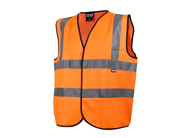 Hi-Vis Waistcoat Orange - XXL (52in), Scan
