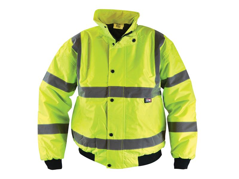 Hi-Vis Yellow Bomber Jacket - XXXL (56in), Scan