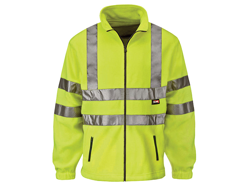 Hi-Vis Yellow Full Zip Fleece - XXL (50in), Scan